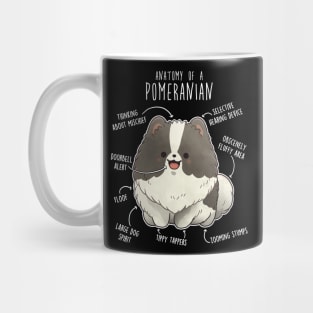 Parti Pomeranian Dog Anatomy Mug